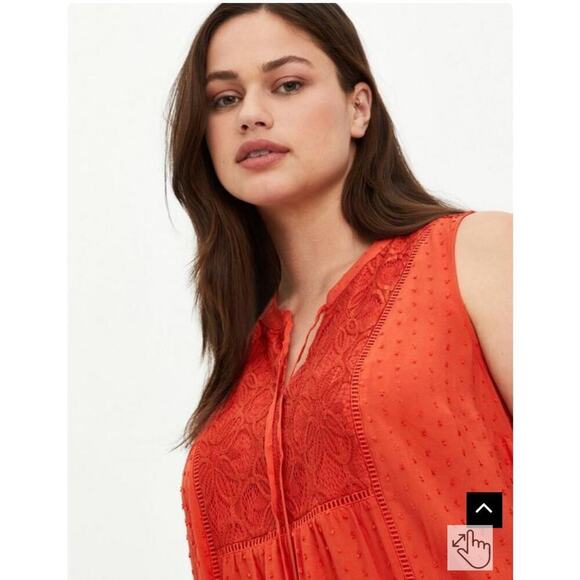 Torrid Swiss Dot Crochet Inset Tank Size 1X - Picture 9 of 10